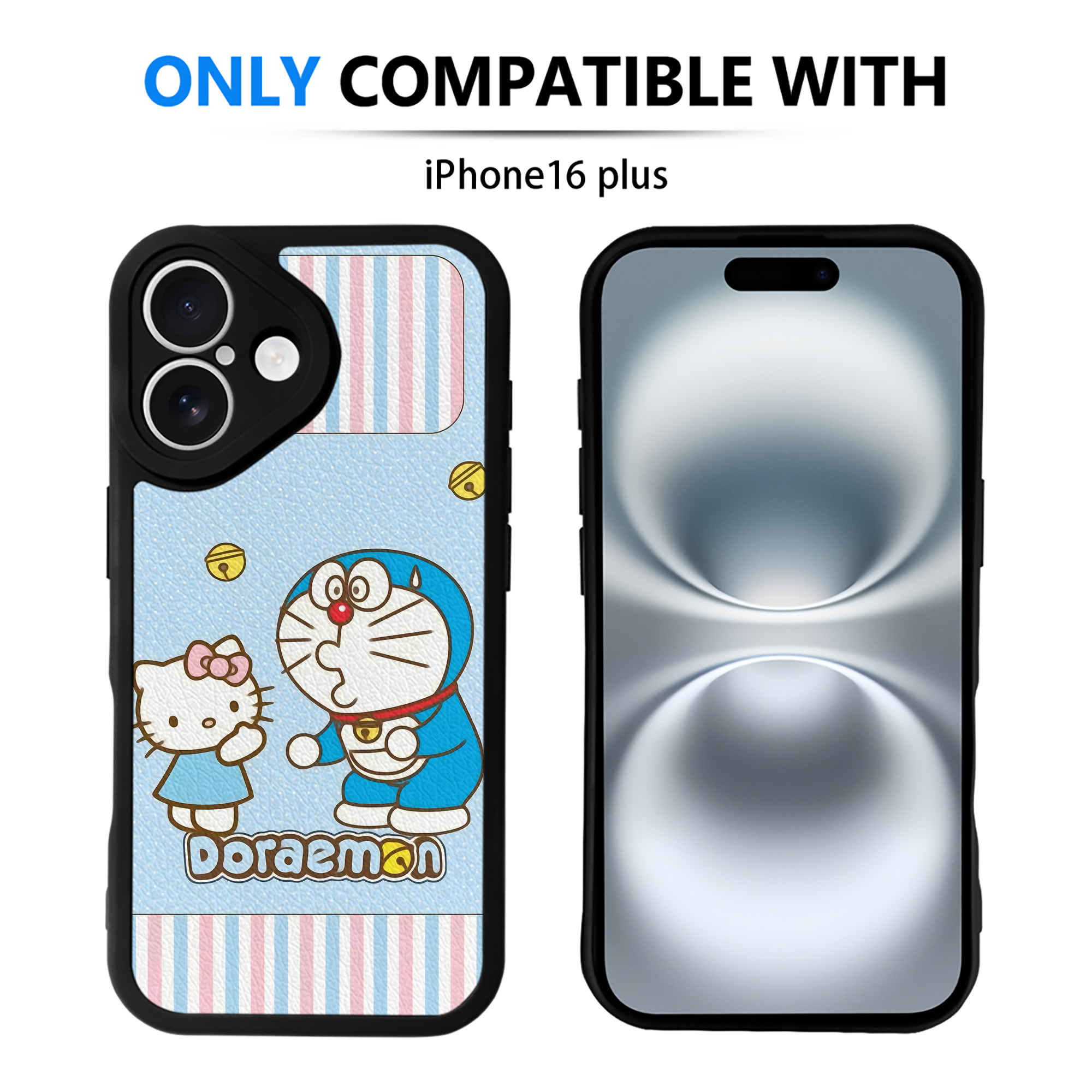 （画像用） ドラえもん Doraemon 【iPhone 16シリーズ対応】シリコンスマホケース（レザー調） 材質：シリコン